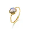 Anillo de granate moxanbi natural simple, redondo, chapado en oro, plata 925, estilo japonés Mori Girl, pulsera geométrica.