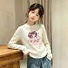 Camiseta Térmica de Forro Polar para Niñas Otoño Invierno Manga Larga Cuello Redondo Ropa Interior Casual Súper Bonita Tendencia para Niñas