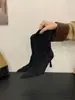 Botas hasta la mitad de la pantorrilla 2026, botas plisadas, botas retro de punta de moda otoño/invierno, elegantes botas para ir al trabajo para mujer, tacones de aguja de moda, nuevo estilo