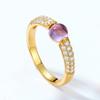 Anillo de plata esterlina S925 de cristal de color transfronterizo para mujer, ligero, lujoso, exquisito, de alto sentido, industria pesada, fabricantes de anillos para el dedo índice, al por mayor