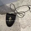 Sencillo Portalápices de Cuero Largo Extraíble Estilo Coreano con Clip Magnético Multifuncional de Cuero para Gafas de Sol Collar