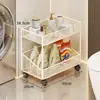 Estante de almacenamiento junto a la lavadora, estante de almacenamiento multifuncional con drenaje para el baño, estante de almacenamiento multicapa móvil para el inodoro