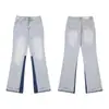 Jeans Largos Casuales Sueltos de Mezclilla con Parches de Graffiti Gal Splash-Ink y Rasgaduras