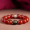 Atacado Pulseiras de Ágata Vermelha 7A Grau Santos Padroeiros dos Doze Signos para Homens e Mulheres, Contas de Ágata Natural de Buda