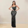 C7153 Transfronterizo Aliexpress Amazon Moda Europea y Americana Vestido Ajustado sin Mangas con Tira de Pedrería para Mujer
