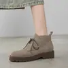 Botines Retro con Cordones para Mujer 2026 Primavera/Otoño Botines Individuales Mocasines de Tacón Grueso Suela Gruesa Botines al Tobillo Estilo Británico Dr. Botas Martens Mujer