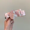 Pinza de Plátano de Satén con Lunares y Lazo Estilo Coreano de Alta Gama para Mujer, Pasador para la Parte Trasera de la Cabeza, Accesorio para el Cabello, Pinza para Cola de Caballo, Pinza Vertical, Pinza de Garra