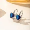 Pendientes de Zirconia en Forma de Corazón Estilo Ins Europeo y Americano para Mujer, Lujo Ligero, Sensación de Alta Gama, Accesorios para Orejas de Moda Versátiles de Colores, Diseño de Nicho