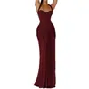 Moda Feminina de Verão 2026 Comércio Transfronteiriço Estilo Europeu e Americano Elegante Decote Halter Cor Sólida Slim Vestido Off-Shoulder