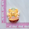 Accesorios de Resina, Pasadores Hechos a Mano Infantiles para DIY, Llaveros, Pegatinas para Papelería, Comida de Dibujos Animados, Decoraciones de Oso de Mantequilla