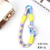 Nuevo Cordón Trenzado Hecho a Mano Colorido Bloque de Color para Teléfono Móvil Lanyard Colgante Colorido Bolsa Cuerda Corta Funda de Teléfono Tarjeta Estilo Creativo Simple de Moda