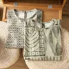 Camisa de algodón, camisa estampada, top pullover elegante de manga corta