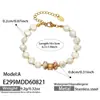 Pulsera de perlas naturales de agua dulce europea y americana, acero inoxidable chapado en oro de 18k, exquisito conjunto de pulseras de joyería de lujo ligero para mujer al por mayor