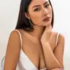 Joias de Piercing Brincos Estilo Étnico Transfronteiriço Europeu e Americano Corrente para Nariz Feminina Pregos de Nariz Palco Sem Perfuração Tassel de Strass Argola de Nariz