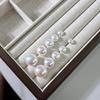 Brincos de Prata Esterlina S999 Pérola Brilhante Estilo Pão Cozido Retro Francês Brincos Elegantes Retro de Luxo Acessível Brincos de Nicho para Mulheres