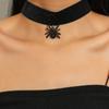 Colar com Pingente de Aranha Dark Gótico Estilo Europeu e Americano Ins Corrente Longa de Aranha para Clavícula Halloween Corrente de Lã