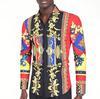 Nova Moda de Celebridade da Internet para Primavera e Verão Camisa de Flor Distinta Manga Longa Estilo Coreano Slim Fit Marca de Moda Europeia e Americana Camisa