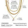 Colar com Pingente Xia Ling Europeu e Americano Transfronteiriço de Aço Inoxidável Multicamadas de Zircônia Banhado a Ouro 18K Empilhável Leve Luxo Versátil