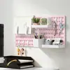 Panel Perforado sin Clavos Montado en Pared Estante Universal para Almacenamiento de Artículos de Tocador y Toallas de Baño Personalizable