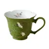 Juego de Tazas de Café Cerámicas Pequeñas con Forma de Mandarina Verde Hechas en Fábrica, Exquisito Juego de Tazas de Cerámica para Latte, Taza para el Té de la Tarde, Taza Individual