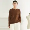 Suéter multicolor 100% lana, cuello redondo, estilo jersey, corte holgado, efecto adelgazante, adecuado para usar en capas o solo, perfecto para otoño e invierno