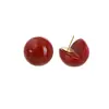 Pendientes de Nuevo Estilo 2026, Pendientes Redondos Rojos Estilo Retro Hong Kong, Lujo Ligero, Gama Alta, Elegantes, Versátiles para Mujer