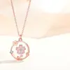 Colar de casal flor de cerejeira Monte Fuji um par de pingentes de flor rosa fresco da moda simples quadrado Marca pequena flor corrente de clavícula