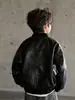 Chaqueta Abrigo de Cuero para Niños 2026 Primavera Otoño Nuevo Estilo Niños Medianos y Mayores Niños Otoño Bonito Moderno Top
