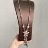 Estilo Industrial ~ Cuerda Trenzada Vieja Retro Colgante de Collar con Borla de Estrella Cadena de Suéter Accesorios Estilo Sexy Milenial