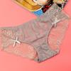 Ropa interior femenina ALLMIX, bragas japonesas de malla a rayas con encaje sexy, cintura media-baja para mujer