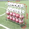 Carrito de balones carrito de baloncesto estructura de balones carrito de almacenamiento carrito de carga de balones canasta de almacenamiento de balones preescolar acero inoxidable móvil