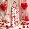 Bolsa de Vinho Popular para o Dia dos Namorados, Bolsa Tote para Uma Garrafa de Vinho, Saco de Papel, Bolsa de Presente em Formato de Coração, Papel Cartão Branco