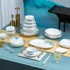 Juego de Platos y Tazones de Cerámica Shenhao para el Hogar Chino Lujo Ligero Combinación de Vajilla de Cerámica Regalo de Inauguración de Casa