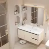 Gabinete de baño de aluminio de panal engrosado con lavabo de cerámica integrado y unidad de tocador