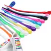 Cadarços Elásticos de Silicone Coloridos Sem Amarrar do Tiktok para Adultos e Crianças Cadarços Elásticos Sem Amarrar de Cabeça Redonda Disponíveis para Atacado