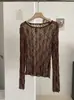 KEKEZOON 2026 Nuevo Top de Encaje Francés de Manga Larga para Mujer Otoño Temprano Ajuste Delgado Camisa Base Moderna 8671
