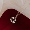 Love Lodge Plata de Ley S925 Estilo Fresco Dulce Sentido del Diseño Diamante Incrustado Mariposa Flor de Amor Collar Y01462