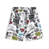 Pantalones Cortos Estampados Atractivos para Hombre Verano Seda de Hielo Frescos Casuales Pantalones de Cinco Puntos Juventud Rectos Pantalones de Playa