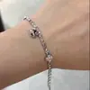Pulseira Coração Quebrado de Gelo Simples e Descolada com Contas de Prata, Versátil e Elegante Joia de Moda de Alto Valor