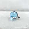 Pendiente de cabeza de bola de vidrio rígido de titanio ASTM F-136 G23 aleación de titanio cabeza de joyería redonda de vidrio rígido accesorios para piercing de labio y lengua