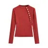 Ropa de Mujer al por Mayor Transfronteriza Estilo Europeo y Americano Camisa de Manga Larga con Cuello Semiabierto Otoño e Invierno 2026 Nuevos Tops de Diseño Coreano