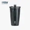 Tyeso Nova Caneca Térmica de Café de Aço Inoxidável 304 Copo para Bebida Fria com Canudo Copo de Gelo para Carro Portátil