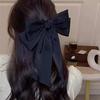 Nova Presilha de Cabelo Preta com Laço Grande Headwear Oversized Feminino Acessórios de Cabelo Fita Francesa Presilha de Mola
