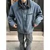 Chaqueta de trabajo azul Detroit, chaqueta corta de béisbol retro americana para hombre primavera/otoño, chaqueta vaquera de corte limpio