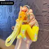 Chaveiro Criativo de Letra com Óleo e Bolinhas Coloridas Flutuantes Delicadas, Adequado para Meninas, Argola de Chaveiro de Bolsa de Casal