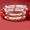 Pulseira de Prata para Bebê Infantil S999 Prata Esterlina Dragão Cobra Pulseira para Bebê Masculino e Feminino Lua Cheia Presente de Um Ano Joias de Prata