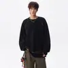 Moletom Redondo com Cor Contrastante Estilo Americano para Homens e Mulheres, Camiseta Trendy de Manga Longa Inspirada em Marcas, Camada Base Casual Solta