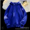 Sempre em estoque, moletom com capuz forrado em fleece de algodão masculino, cor sólida, simples, folgado, tamanho grande, jaqueta moletom casual para homens