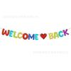 Amor Bandera de Bienvenida de Regreso Fiesta de Temporada de Regreso a Clases Decoración de Papel con Brillo Banner de Letras Bienvenido a la Escuela