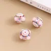 Flor do Nepal conta plana bola de diamante pode usar contas com furo reto DIY corrente de celular corrente de chave corrente de bolsa acessórios